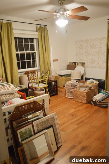 Playroom after items were loaded back in, more organized