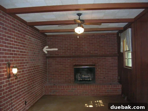 Bricked-over window on a home addition