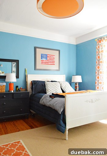 Farmhouse Drifters A Happy Country Home 13 Boys Room With Orange and Blue Accents