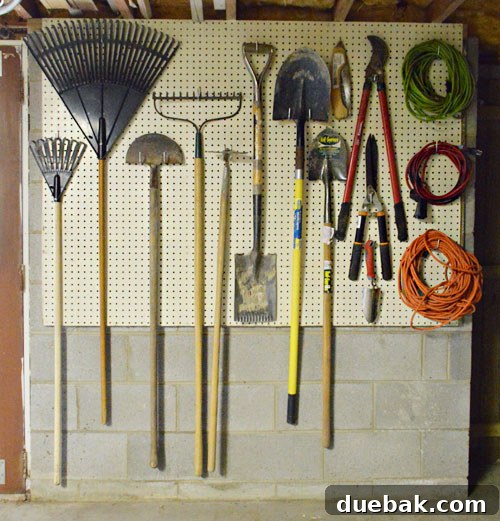 Maximize Tool Storage with a Pegboard 2 Basement Organization Before - Cluttered Table