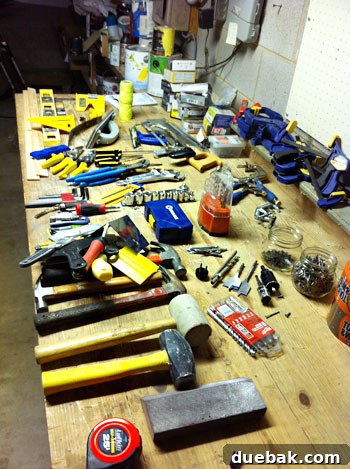 Maximize Tool Storage with a Pegboard 4 Tools spread out on work table for sorting