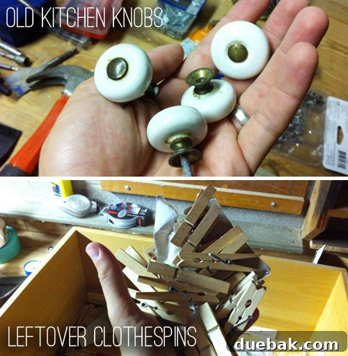 Maximize Tool Storage with a Pegboard 5 Old kitchen knobs and project remnants
