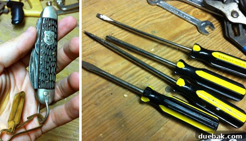 Maximize Tool Storage with a Pegboard 7 Sentimental tools - Boy Scout knife and screwdrivers