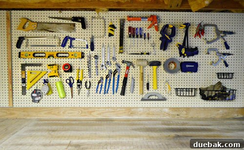 Maximize Tool Storage with a Pegboard 9 Tools neatly organized on pegboard