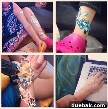 Perfectly Blending New and Existing Paint 14 Child playing with stickers, possibly on herself