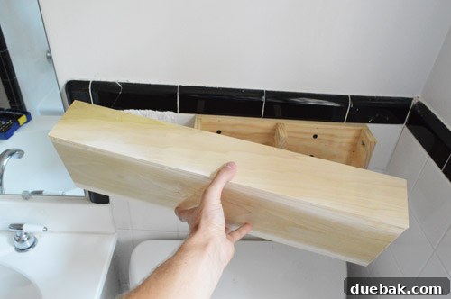 Shelf Your Tile Troubles: A DIY Cover-Up 7 View of the floating shelf without a bottom panel.