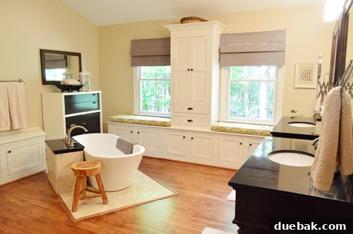 Characterful Comforts: A Home's Warm Embrace 14 Functional Master Bathroom with Custom Storage