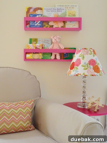 Characterful Comforts: A Home's Warm Embrace 18 Hot Pink Bookshelves and Rocker in Nursery