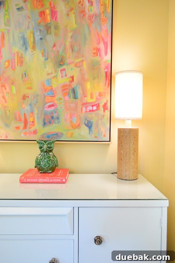 Characterful Comforts: A Home's Warm Embrace 9 Unique Cork Lamps on a Mid-Century Cabinet