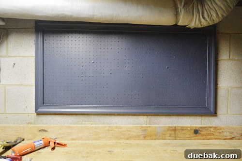 Well-lit shot of the painted pegboard showcasing true color