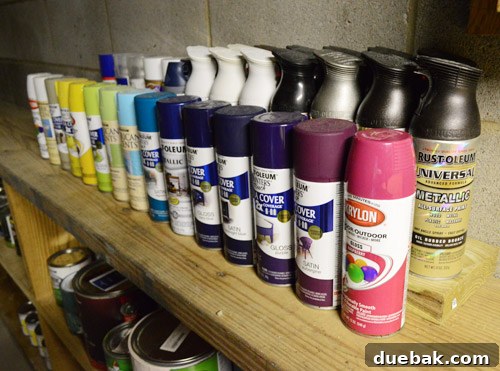 Reference image of a previous, more intense paint organization system