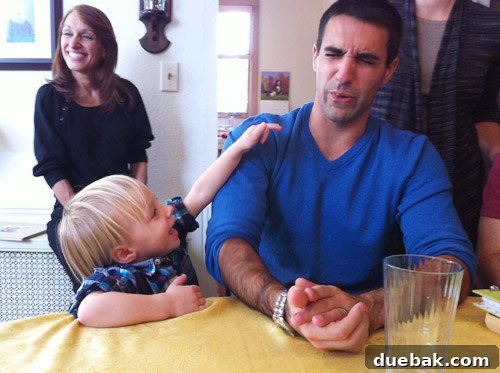 Clara playing with her Uncle Monkey (Sherry's brother Dan) during family time