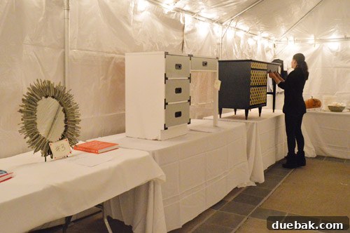 New York, Richmond, Chicago, Toronto: City Tapestry 5 Sherry inspecting a drawer before the charity auction