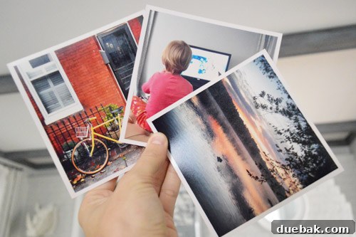 Close-up of Instagram prints