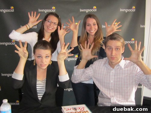 Authors and fans posing as 'bionworks,' a fictional creature from John's childhood.