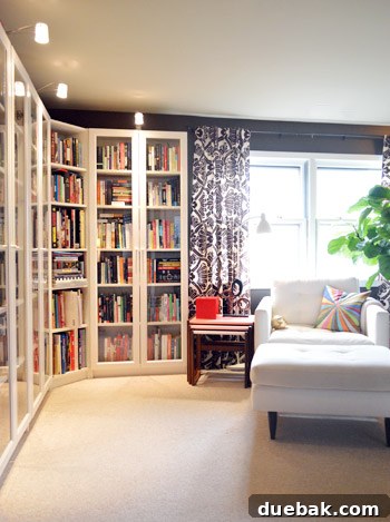 House Transformation: Finally Home 12 Detailed view of Ikea bookcases filled with books and decor