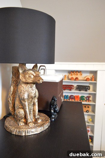 House Transformation: Finally Home 21 Close-up of the fox lamp, highlighting its details