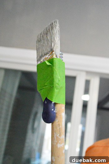 Painting Soaring Vaulted Ceilings: A Master Class 12 DIY brush taped to a pole for hard-to-reach areas