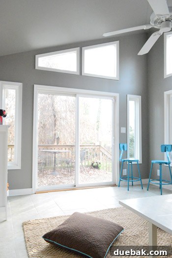 Painting Soaring Vaulted Ceilings: A Master Class 14 Sunroom walls after painting with Rockport Gray