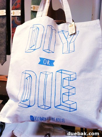 Richmond Threadlab tote bag featuring unique design elements, a symbol of local handmade artistry