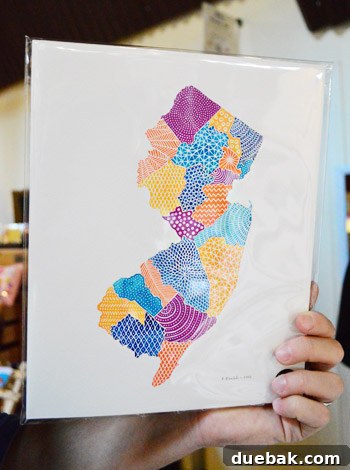 Funnel Cloud Studio New Jersey state print, a unique artistic map for state pride decor