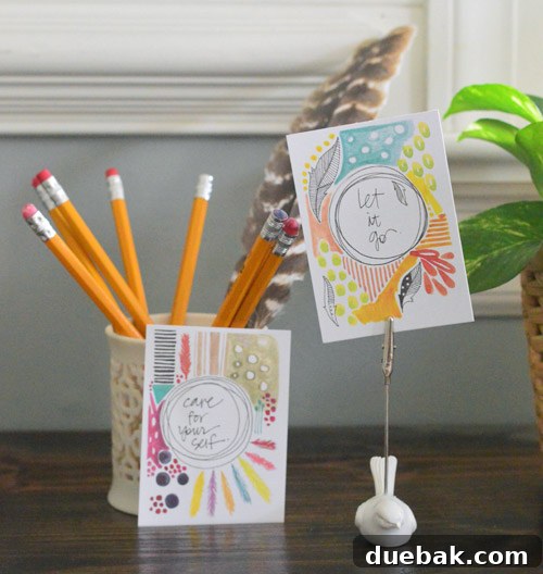 Silver Tree Art wisdom cards displayed on a desk as daily reminders