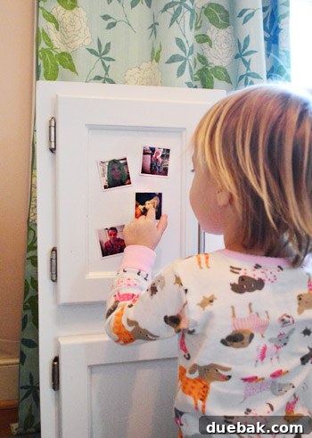 Beyond the App Two Playful Ways to Use Your Instagram Photos 11 Child's play fridge adorned with several small Instagram magnets