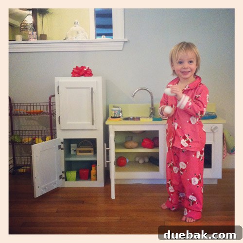 Clara playing with her new toy eggs, a gift she specifically asked Santa for