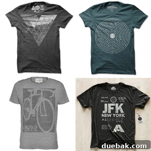 A stack of new t-shirts with designs related to Virginia, mazes, bikes, and New York