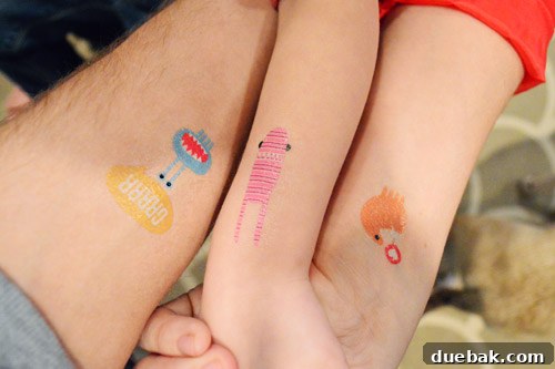 Clara, Sherry, and I showing off our matching temporary monster tattoos