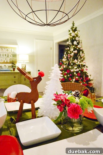 Christmas Dinner Centerpiece with Reindeer