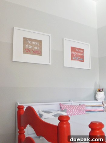 Breakfast nook wall with subtle ombre stripe paint treatment