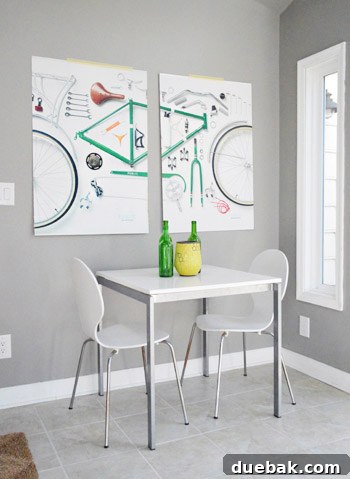 Wall before DIY Bike Art Framing
