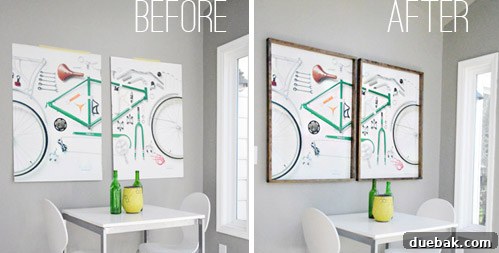 Close-up of Finished DIY Bike Art Frames