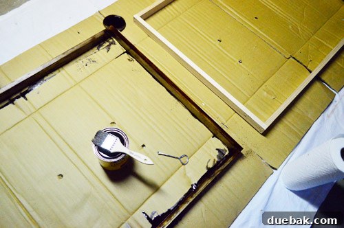 Stained frame drying