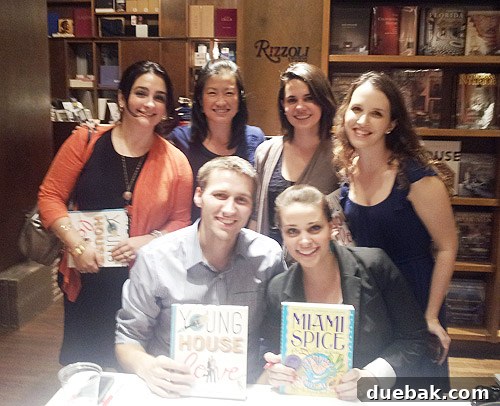 Authors chatting with fans at the end of the book signing line