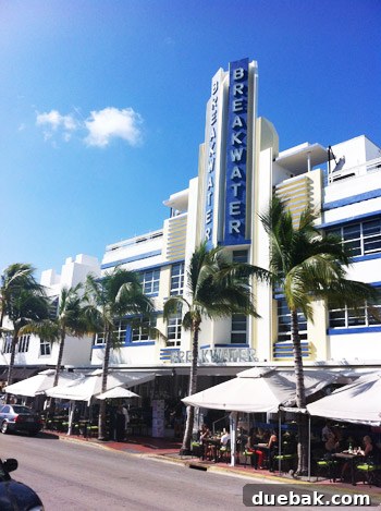 Scenic view of buildings along Ocean Drive, Fort Lauderdale