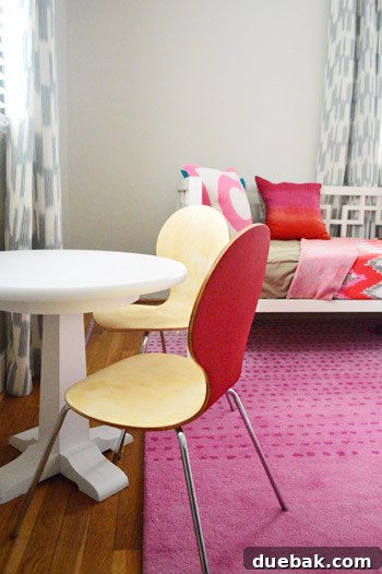 Close-up of Finished Red Chair