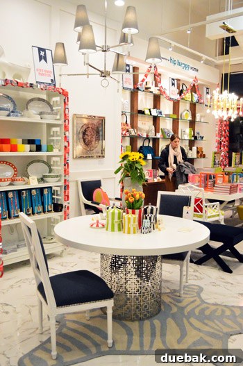 Jonathan Adler store interior with vibrant, colorful home decor displays, showcasing a unique design aesthetic.