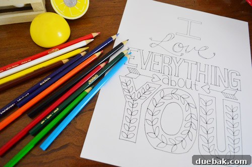 Close-up of a colored printable artwork