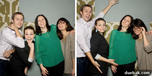 Swapping the Apple for the Peach 17 John, Sherry, Judy, and Molly posing together in a photobooth