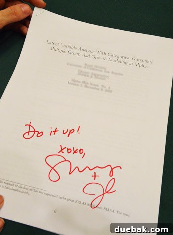 Swapping the Apple for the Peach 26 John signing a research paper for a student's thesis at a college book signing