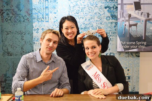 Swapping the Apple for the Peach 34 Sherry wearing a crown, with John and Pearl at the Atlanta book signing event