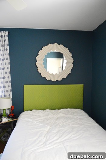 Headboard put back after mirror is hung