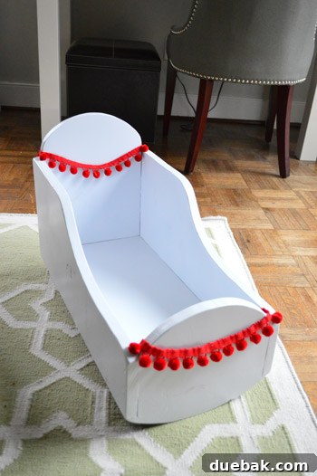 Red pom-pom trim from JoAnn