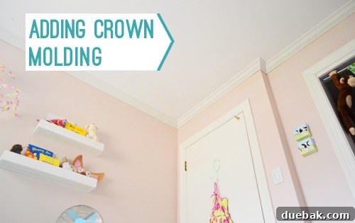 Mastering Crown Molding Installation 2 pink bedroom with crown molding and title Adding Crown Molding