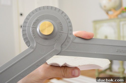 Mastering Crown Molding Installation 7 Angle finding tool close up for cutting crown molding