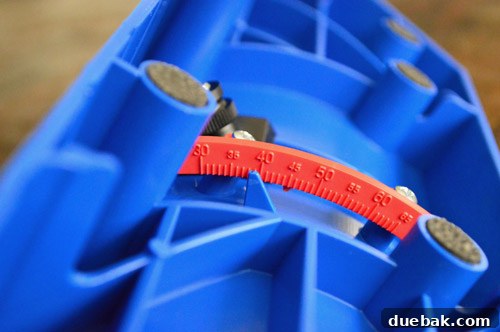 Mastering Crown Molding Installation 8 Underside of Kreg Crown Pro tool to show angle setting