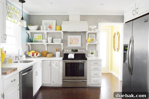 Painting Our Kitchen Soft Blue Colorado Gray 14 Laundry room with grellow paint and natural light