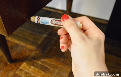 Brown magic marker for touching up wood chips